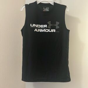 NWOT Boys Under Armour Heat Gear sleeveless shirt size JMD